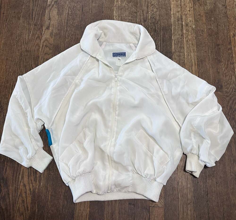 Vintage Gamma Los Angeles White Full Zip Track Jacket White Colorblock Small